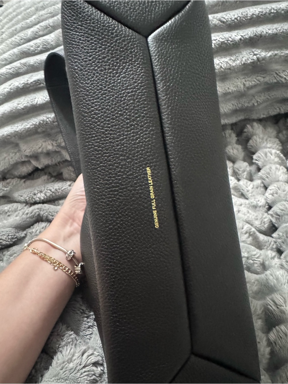 Coach Black Pebbled Leather Crossbody with Gold Stamp
